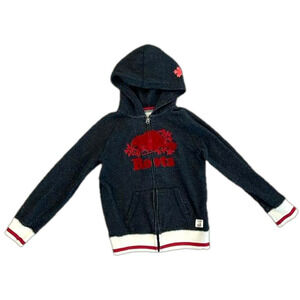 Roots cabin zip hoodie youth XL 11-12 years in black pepper